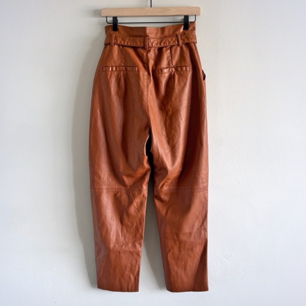 Free People “Nightfall” Vegan Faux Leather Pants | Cognac Tan | Size 4 | NWT - Picture 5 of 14